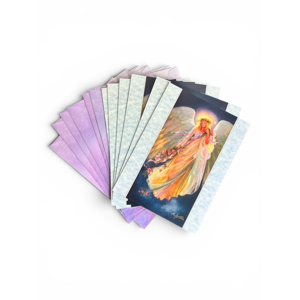 VINTAGE New Leanin' Tree 6-Pack Birthday Cards + ✉ MESSENGER OF LOVE Angel Wings